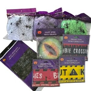 Halloween Decorations Bundle Spider Webbing‎ Fright Tape Giant Eyes